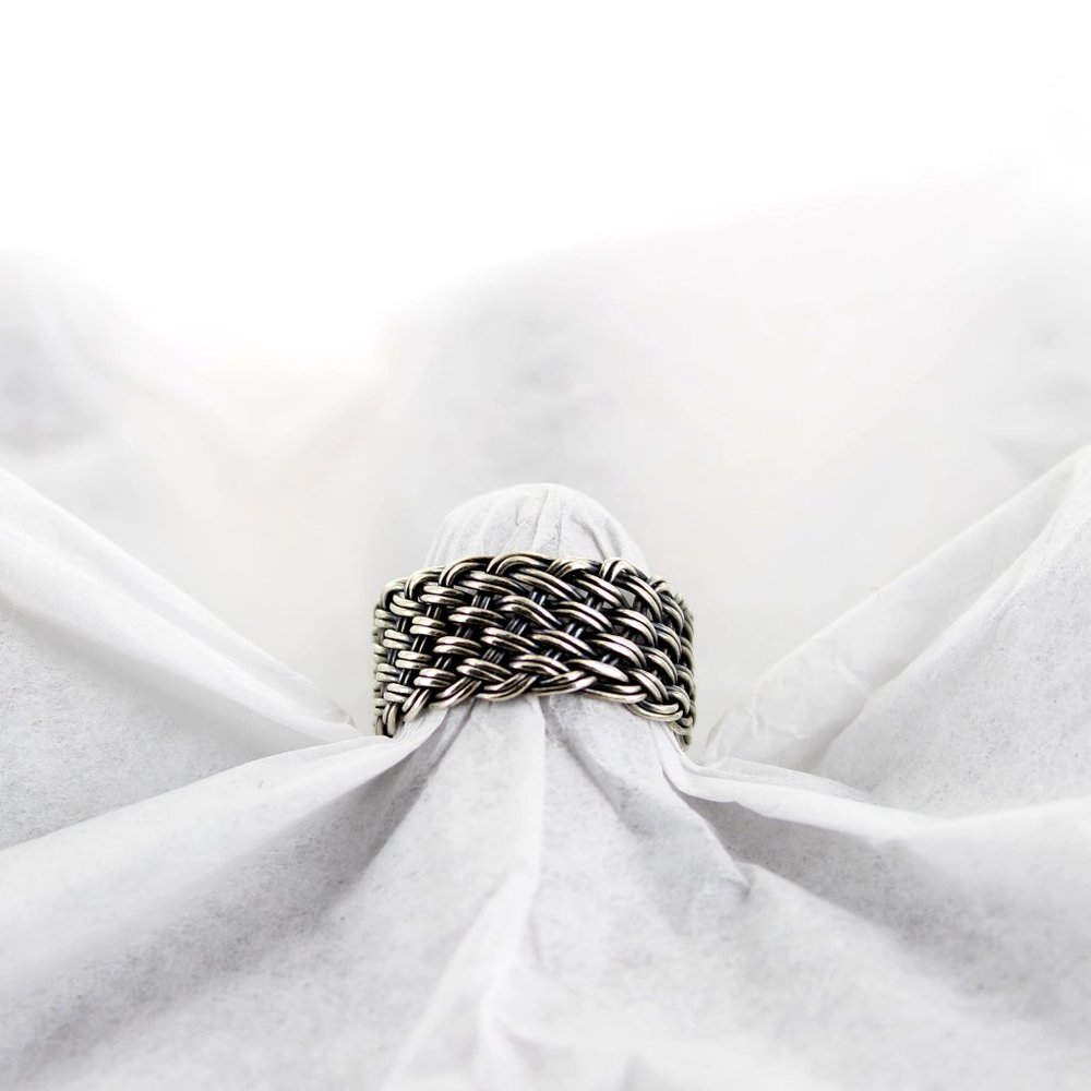 925 sterling silver woven ring no 925 marking
